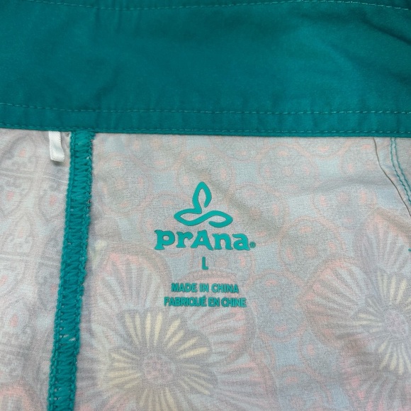 Prana Teal and Brown Floral Swim / Surf Shorts / L - Picture 8 of 11